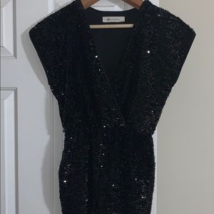 Black sequence romper